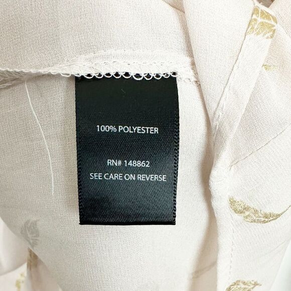 Crepe Tie Neck Blouse Size 2 Plus - Picture 11 of 11